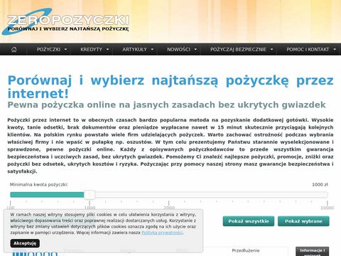Zeropozyczki.pl - kredyt przez internet