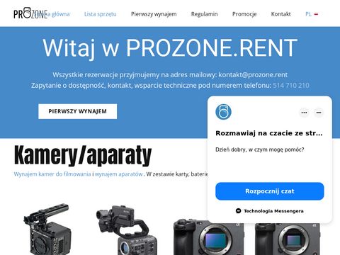 Prozone.rent wypożyczalnia kamer