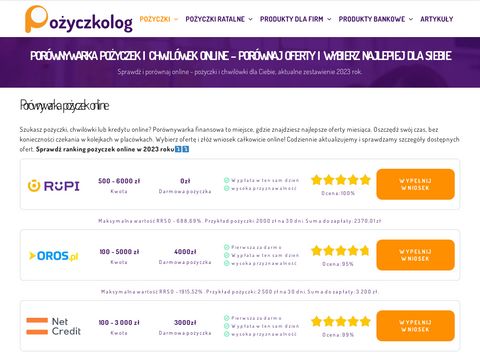Pozyczkolog.pl chwilówka bez BIK