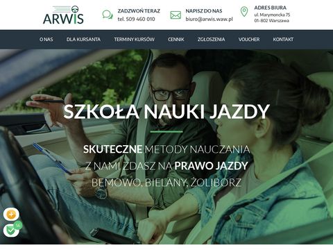 Arwis.waw.pl nauka jazdy Bemowo
