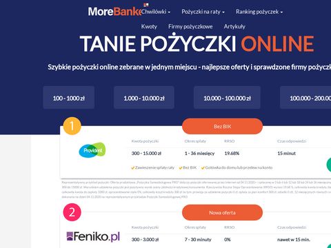 Morebanker.pl pożyczka od ręki