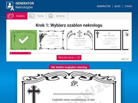 Nekrologwzor.pl generator nekrologów online
