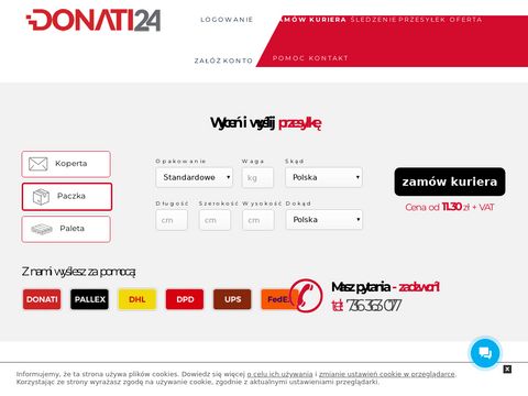 Donati24.pl cennik palet kurier