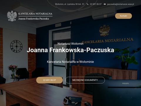 Frankowska-paczuska.pl - notariusz w Wołominie