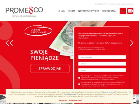 Promesco.pl dochodzenie odszkodowań OC