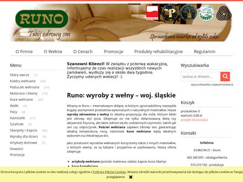 Sklep.runo.com.pl kołdry wełniane