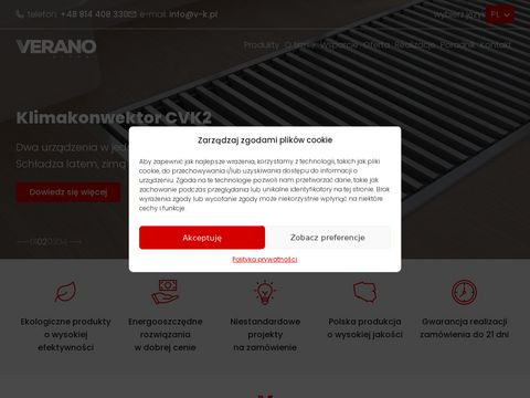 Verano-konwektor.pl ogrzewanie kanałowe