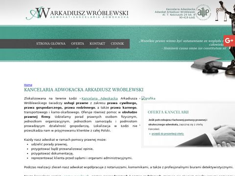 Adwokatwroblewski.com.pl opiniowanie prawne Łódź