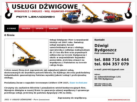Dzwigibydgoszcz.pl Usługi dźwigowe Bydgoszcz