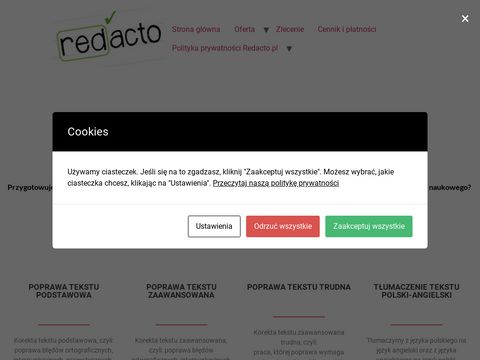 Redacto.pl korekta tekstów angielskich