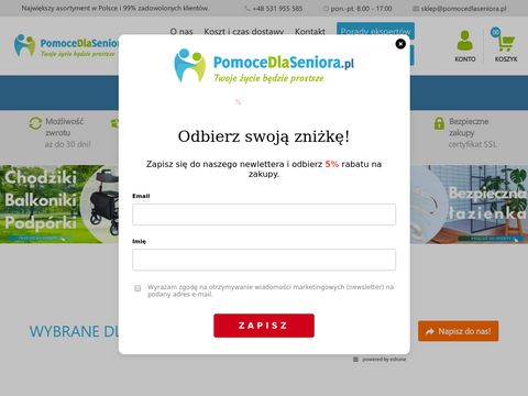 Pomocedlaseniora.pl sprzęt dla niepełnosprawnych