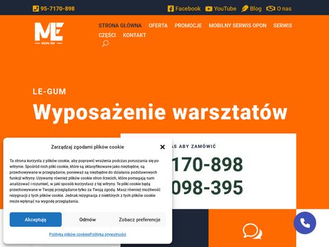 Legum.pl - wyposażenie warsztatu wulkanizacyjnego