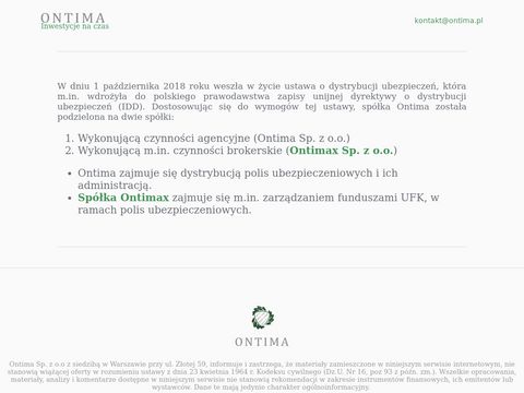 Ontima.pl - odzyskiwanie pieniędzy z polisolokaty
